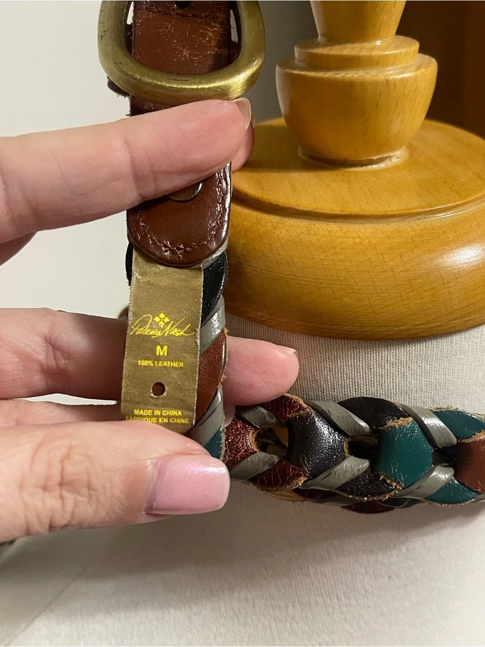 Patricia Nash Multicolor Braided Leather Belt